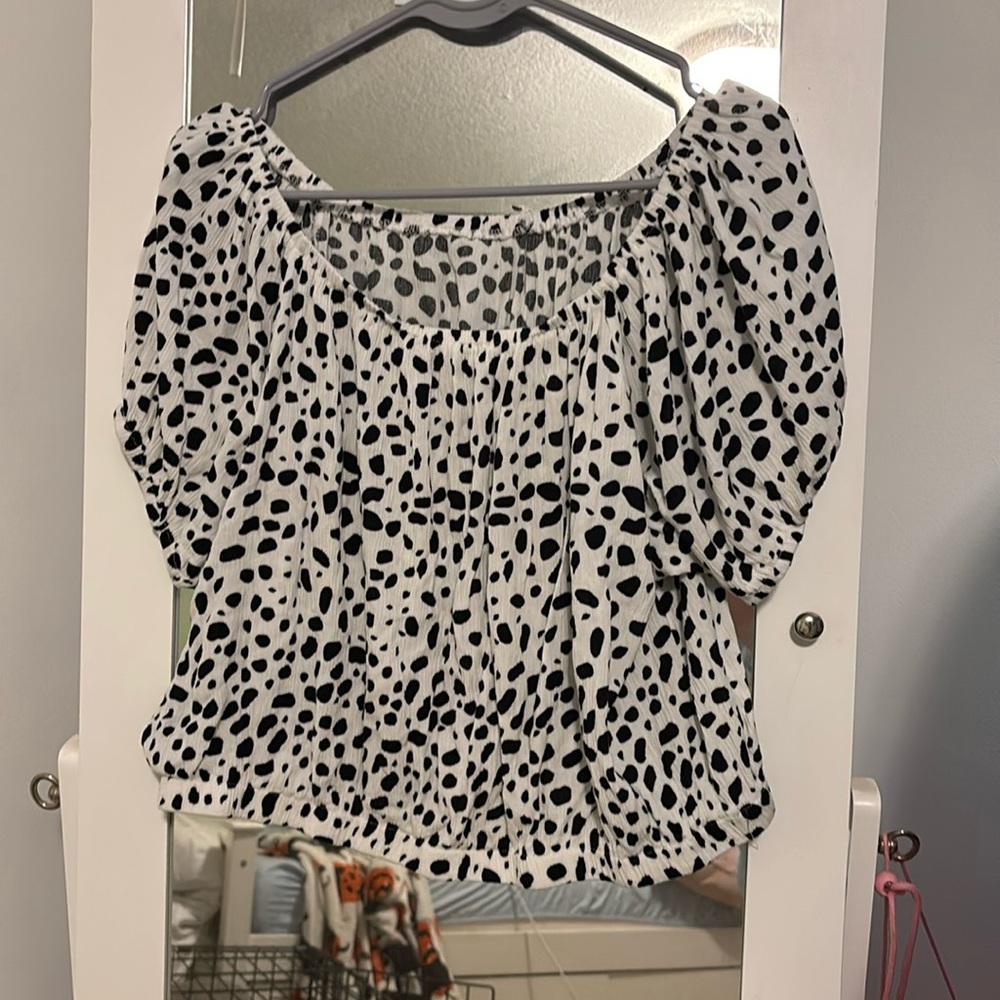Cow Print Blouse